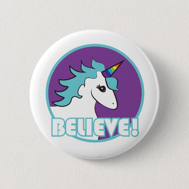 Glauben Sie! Einhorn Button (Vorderseite)