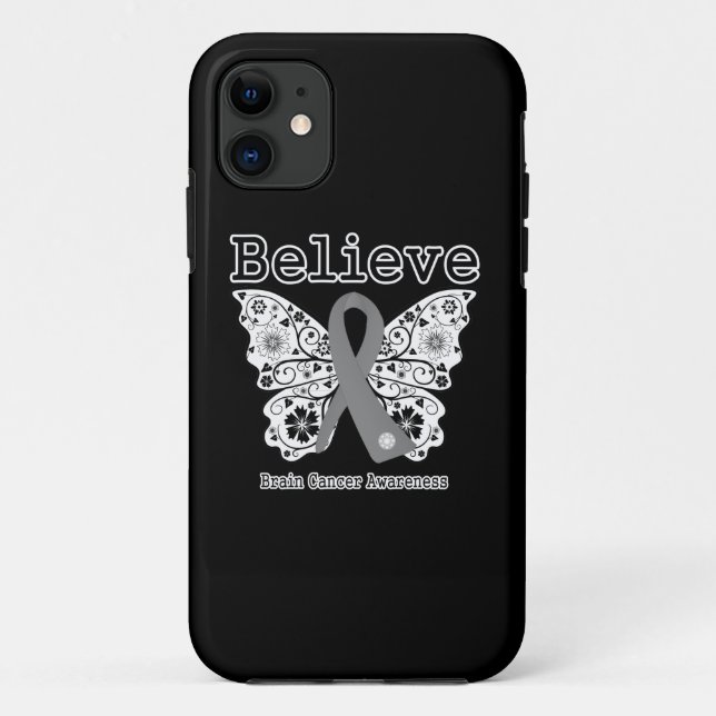 Glauben Sie - Hirntumor-Schmetterling Case-Mate iPhone Hülle (Rückseite)