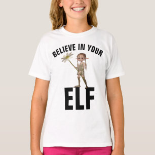 GLAUBEN SIE IHREN ELF Girls Funny T - Shirt