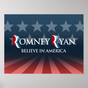 GLAUBEN SIE IN AMERIKA MIT ROMNEY RYAN -.pnng Poster