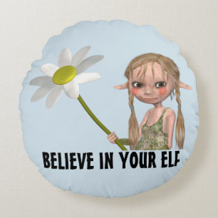 GLAUBEN SIE IN IHREN ELF PILLOWS, FANTASY NIEDLICH RUNDES KISSEN
