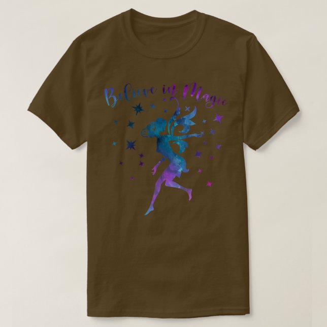 GLAUBEN SIE IN MAGIC Positive Message Quote Fairy  T-Shirt (Design vorne)