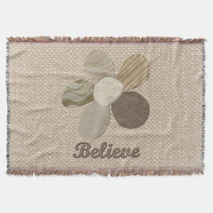 Glauben Sie Inspirational Blumen-Gewebe-Collage Decke