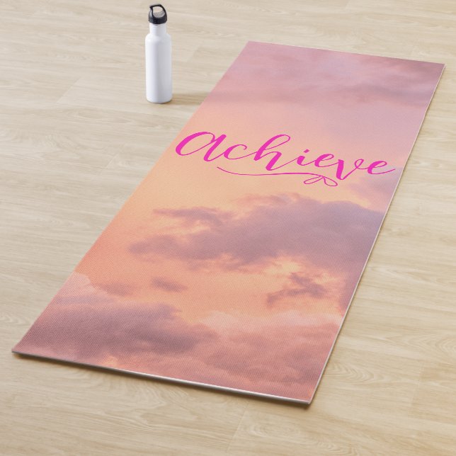 Glauben Sie inspirierendes Zitat Pink Sky Yogamatte (Beispiel)