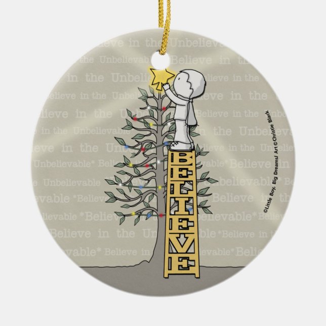 Glauben Sie Leiter - Weihnachtsbaum Keramikornament (Vorne)