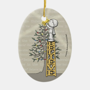 Glauben Sie Leiter - Weihnachtsbaum Keramikornament