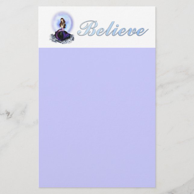 Glauben Sie Meerjungfrau-Briefpapier Briefpapier (Vorderseite)