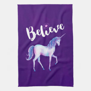 Glauben Sie mit Unicorn an Pastelwasser-Farben Küchentuch