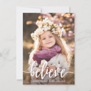 Glauben Sie moderne handgeschriebene Weihnachtssch Feiertagskarte