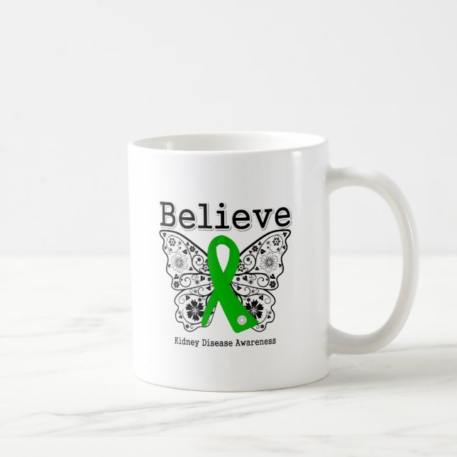 Glauben Sie Nierenerkrankung-Bewusstsein Kaffeetasse (Rechts)