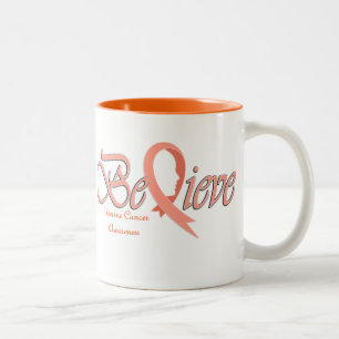 Glauben Sie "Pfirsich-Tasse " Zweifarbige Tasse