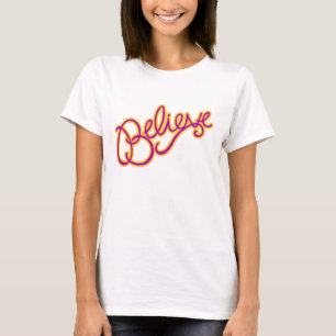 Glauben Sie rosa und orange Frauen Grafik T - Shir T-Shirt