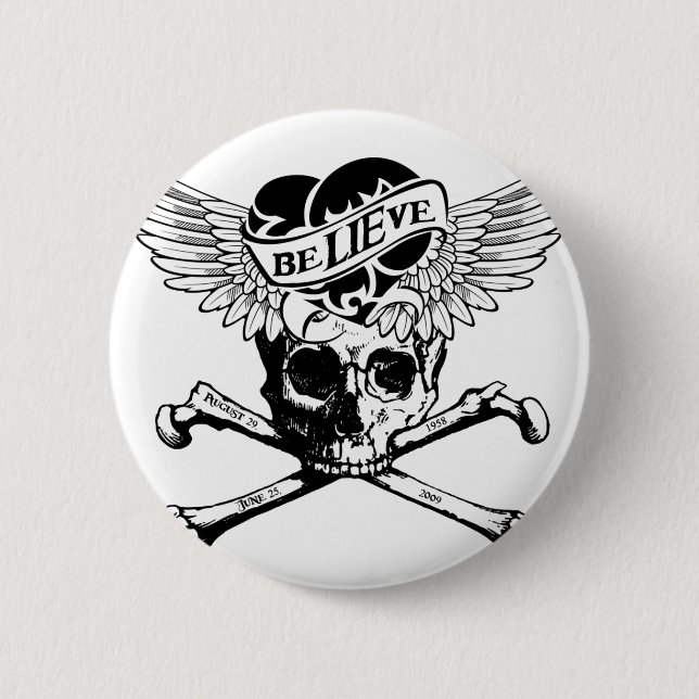 glauben Sie Schädel Button (Vorderseite)