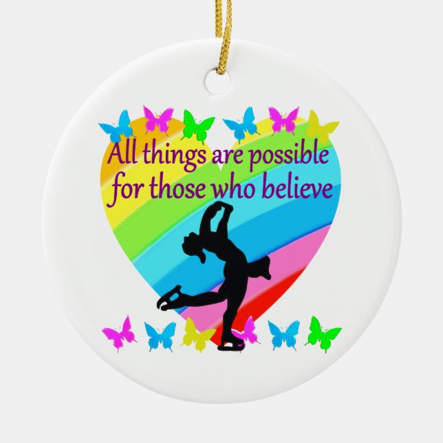 GLAUBEN SIE SICH IN IHREN ABBILDUNGEN SKATEN. KERAMIKORNAMENT (Vorne)