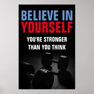 Glauben Sie sich selbst Bodybuilding Fitness Motiv Poster