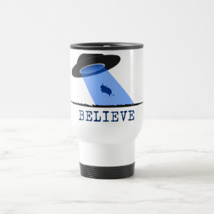 Glauben Sie (UFO, das herauf Kuh strahlt) Reisebecher