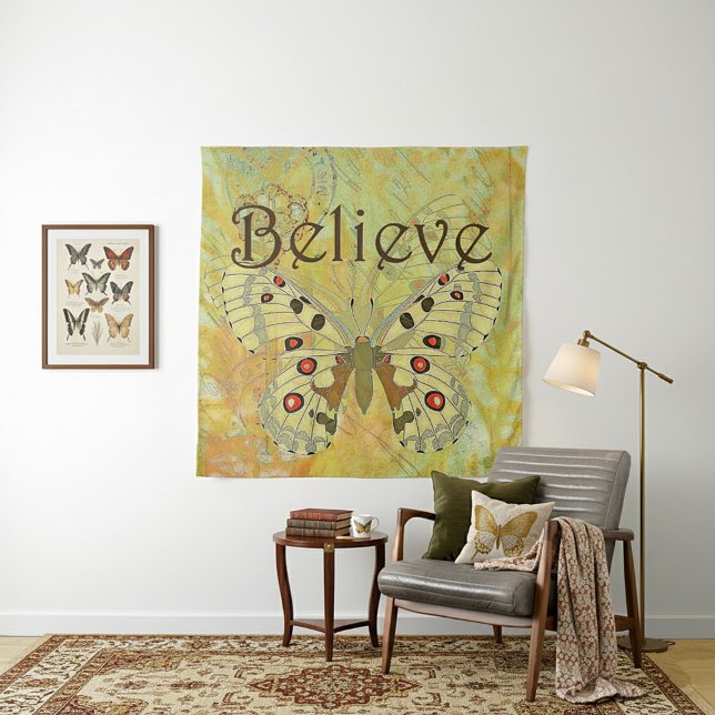 Glauben Sie Vintagen Schmetterling Wandteppich (Von Creator hochgeladen)