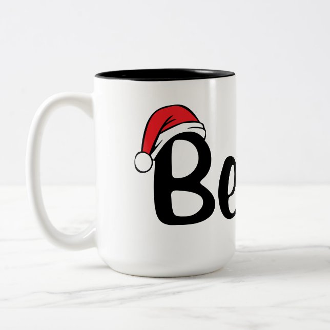 Glauben Sie, WeihnachtsmannmützeKaffeetasse Zweifarbige Tasse (Links)