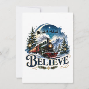 Glauben Sie Weihnachtszug Mitteilungskarte