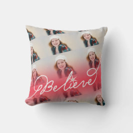 Glauben Star Red Ombre Weihnachtsfoto Collage Kissen