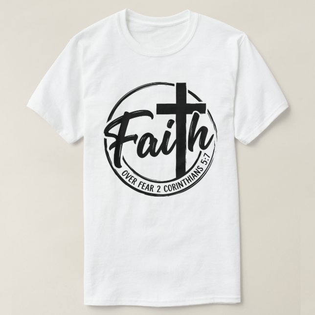 Glauben statt Angst Kreuz T-Shirt (Design vorne)