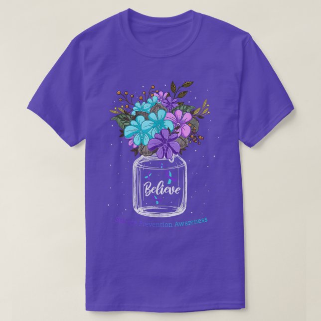 Glauben Suizidprävention Sensibilisierung Blume Ba T-Shirt (Design vorne)