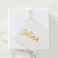 Glauben Typografie minimalistisch Foil Favor Tag