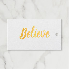 Glauben Typografie minimalistisch Foil Gift Tag Geschenkanhänger