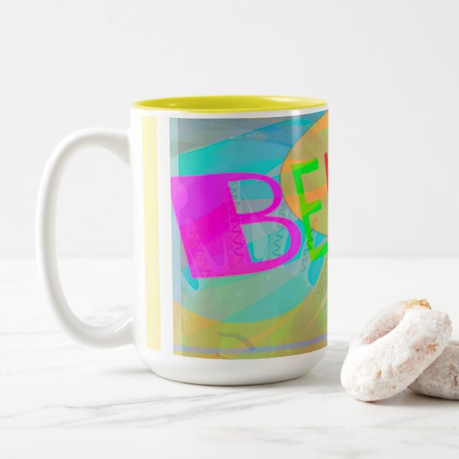 Glauben Typograghy Zweifarbige Tasse (Mit Donut)