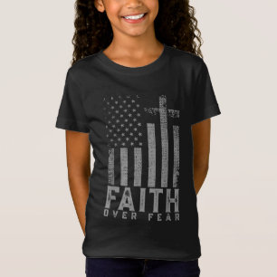 Glauben über Angst Coole Christliche Cross America T-Shirt