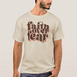 Glauben über Angst Moderne Retro Christliche Inspi T-Shirt