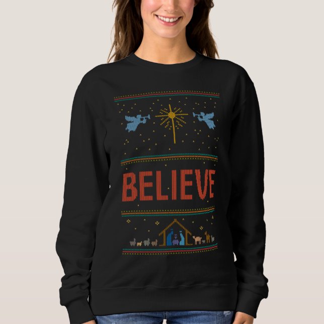 GLAUBEN Ugusweihs Sweater Christlich Jesus Gott Sweatshirt (Vorderseite)