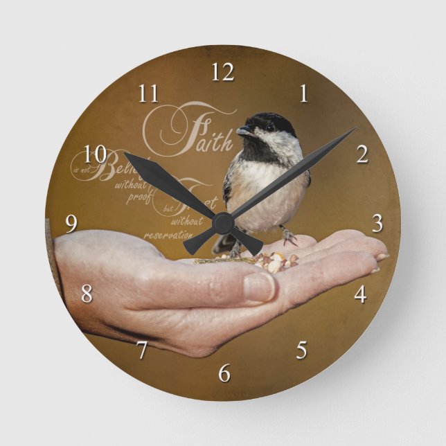 Glauben-Uhr Runde Wanduhr (Vorderseite)