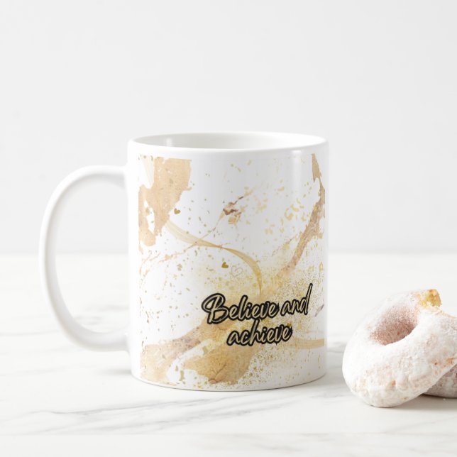 Glauben und erreichen kaffeetasse (Mit Donut)