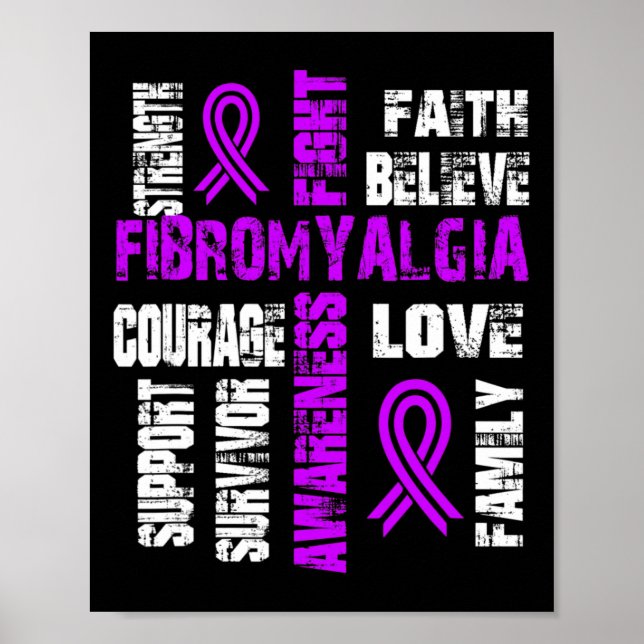 Glauben und Kampf Fibromyalgie Poster (Vorne)