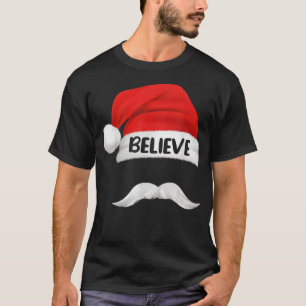 Glauben Zitat über Weihnachtsmannmütze Mustache fü T-Shirt