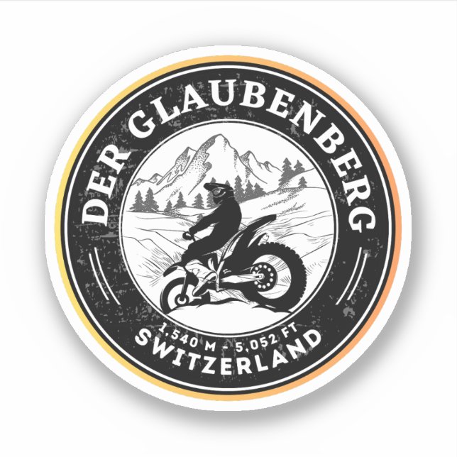 Glaubenberg Pass Schweizer Alpen Motorradtour Aufkleber (Vorderseite)