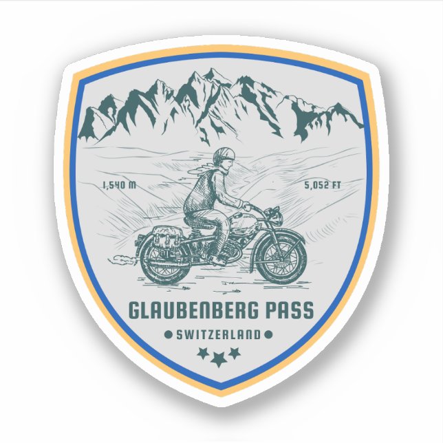 Glaubenberg Pass Schweizer Alpen Motorradtour Aufkleber (Vorderseite)