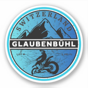 Glaubenbüelen Pass Schweizer Alpen Motorradtour Aufkleber