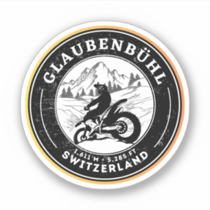 Glaubenbüelen Pass Schweizer Alpen Motorradtour Aufkleber
