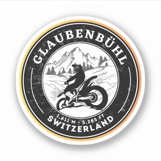 Glaubenbüelen Pass Schweizer Alpen Motorradtour Aufkleber (Vorderseite)