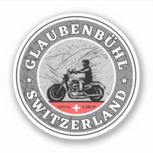 Glaubenbüelen Pass Schweizer Alpen Motorradtour Aufkleber