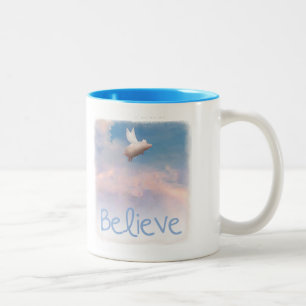 Glaubenfliegen Schwein-Tasse Zweifarbige Tasse