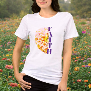 Glaubens-Christian-Orangen-Zinnien-Blumenhemd Tri-Blend Shirt