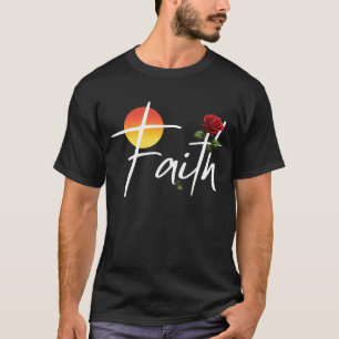Glaubens-Typografie mit Rosen T-Shirt