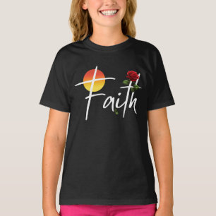 Glaubens-Typografie mit Rosen T-Shirt