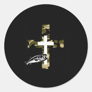 Glaubensangeln Jagd-Tarnkreuz Mit Haken B Chris Runder Aufkleber