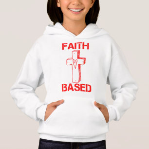 Glaubensbasierte Kreuz- und Herzmädchen Hoodie