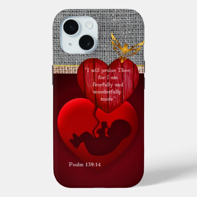 Glaubensbasiertes, neutrales Hessian-Embryo-Rotes  Case-Mate iPhone Hülle (Rückseite)