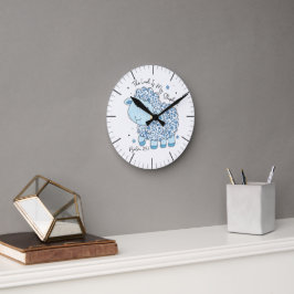 Glaubensbekennendes Blau Runde Wanduhr
